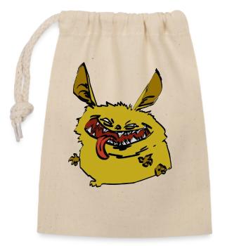 The Crazy Little Hairy Monster - Closable cotton gift bag (14x20cm) - nature - Front