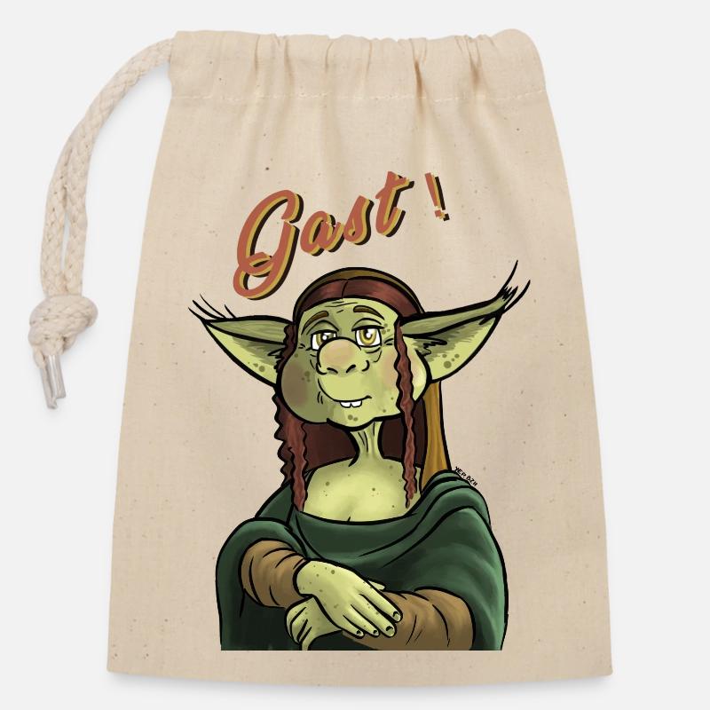 Gast Mona - Sac cadeau en coton avec cordon (14 x 20 cm) - nature