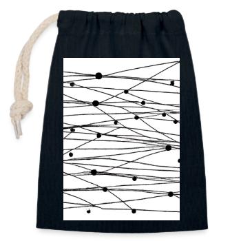 Linien und Punkte - Verschließbarer Geschenkbeutel aus Baumwolle (14x20cm) - Navy - Vorne