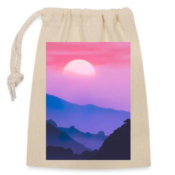 Rosa Sonnenuntergang - Verschließbarer Geschenkbeutel aus Baumwolle (14x20cm) - Natur - Vorne