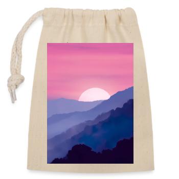 Rosa Sonnenuntergang - Verschließbarer Geschenkbeutel aus Baumwolle (14x20cm) - Natur - Vorne