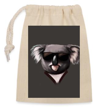 Koala mit Sonnenbrille - Verschließbarer Geschenkbeutel aus Baumwolle (14x20cm) - Natur - Vorne