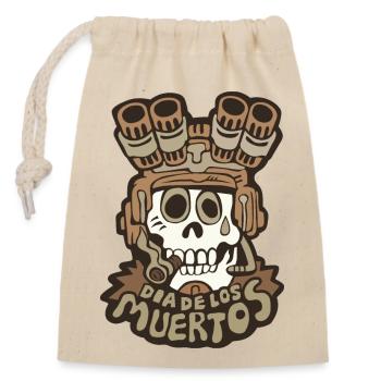 Dia de los Muertos - Soldatenschädel - Wüste - Verschließbarer Geschenkbeutel aus Baumwolle (14x20cm) - Natur - Vorne