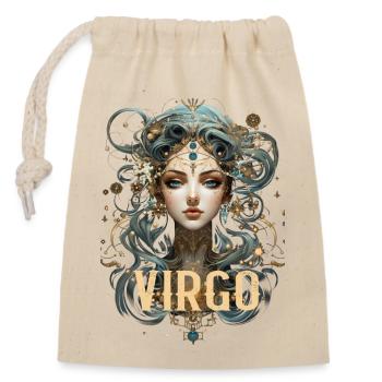 Zodiac sign virgo - Closable cotton gift bag (14x20cm) - nature - Front