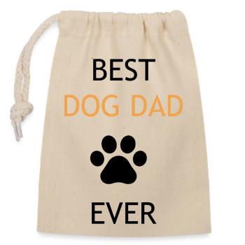 Best Dog Dad Ever - Verschließbarer Geschenkbeutel aus Baumwolle (14x20cm) - Natur - Vorne