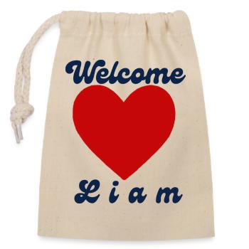 Welcome Liam - Verschließbarer Geschenkbeutel aus Baumwolle (14x20cm) - Natur - Vorne