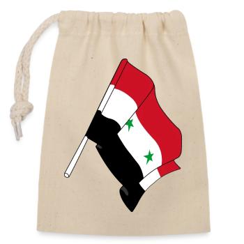Drapeau de la Syrie - Sac cadeau en coton avec cordon (14 x 20 cm) - nature - Devant