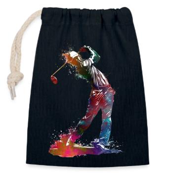 Sport des joueurs de golf #golf #sport - Sac cadeau en coton avec cordon (14 x 20 cm) - bleu marine - Devant