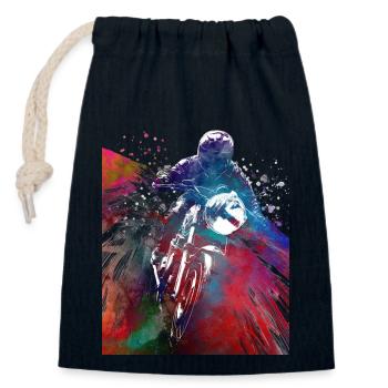 Motor racing #motor #sport - Closable cotton gift bag (14x20cm) - navy - Front