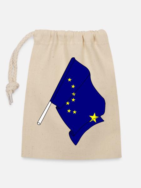 Flagge Alaska - Verschließbarer Geschenkbeutel aus Baumwolle (14x20cm) - Natur