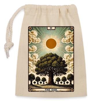 Die Eiche - Verschließbarer Geschenkbeutel aus Baumwolle (14x20cm) - Natur - Vorne