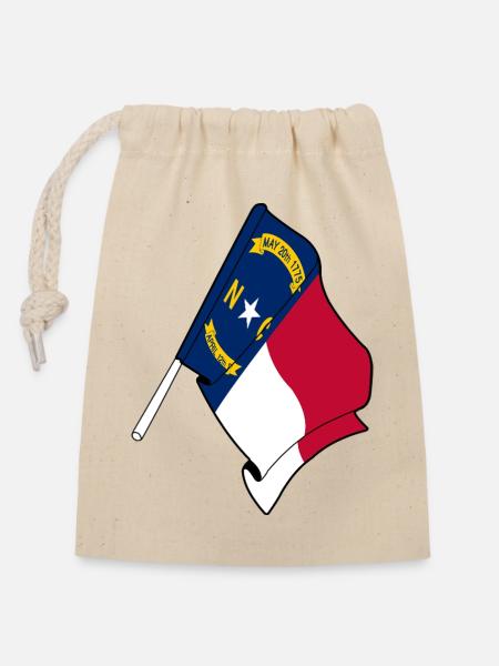 Flagge von North Carolina - Verschließbarer Geschenkbeutel aus Baumwolle (14x20cm) - Natur