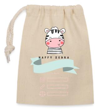 Personalized gift for birth - little girl - Closable cotton gift bag (14x20cm) - nature - Front