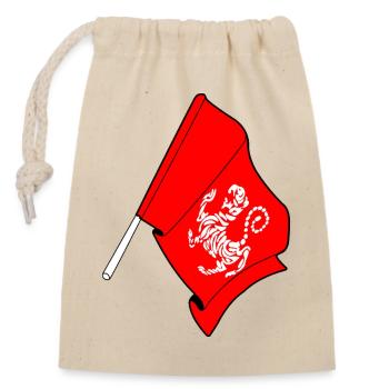 Flag with tiger Shotokan karate - Closable cotton gift bag (14x20cm) - nature - Front