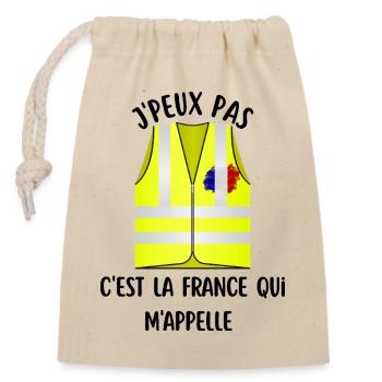 J'peux pas  - Sac cadeau en coton avec cordon (14 x 20 cm) - nature - Devant