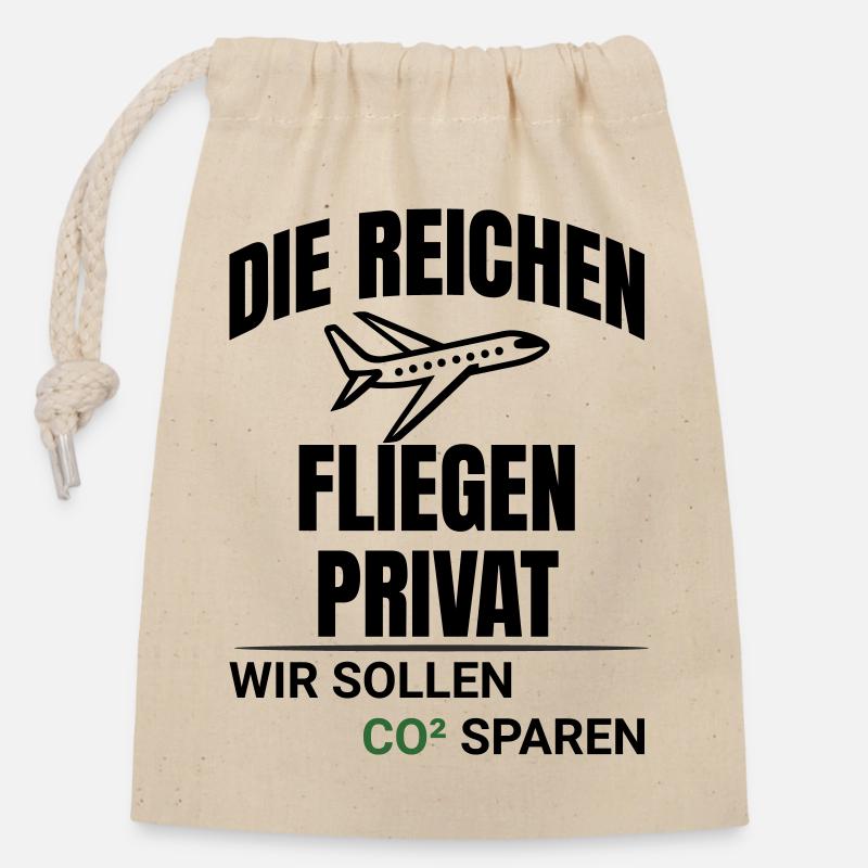Conception abstraite de la protection du climat au CO2 - Sac cadeau en coton avec cordon (14 x 20 cm) - nature