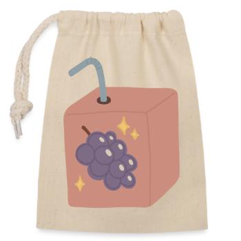 Grape Juice Box Design - Closable cotton gift bag (14x20cm) - nature - Front