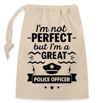 Not perfect but a great cop - Closable cotton gift bag (14x20cm) - nature - Front