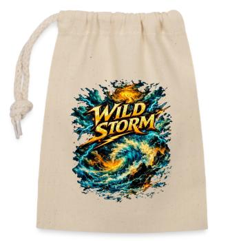 Wild Storm Sea-like Kraft - Verschließbarer Geschenkbeutel aus Baumwolle (14x20cm) - Natur - Vorne