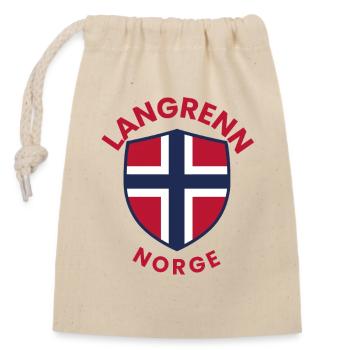 Cross-country skiing Norway emblem - Closable cotton gift bag (14x20cm) - nature - Front