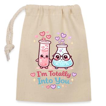 Duo de Beakers totalement dans toi - Sac cadeau en coton avec cordon (14 x 20 cm) - nature - Devant