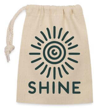 Sonnenspirale Shine - Verschließbarer Geschenkbeutel aus Baumwolle (14x20cm) - Natur - Vorne