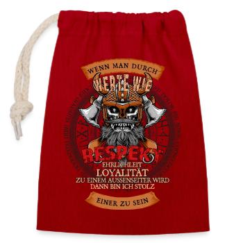 Si vous êtes guidé par des valeurs telles que le respect - Sac cadeau en coton avec cordon (14 x 20 cm) - rouge - Devant