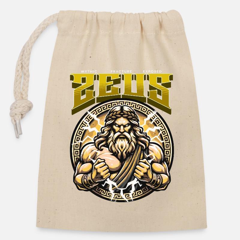 Zeus Power: Mythical Lightning Image - Closable cotton gift bag (14x20cm) - nature