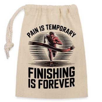 Finish Line Motivation Runner - Closable cotton gift bag (14x20cm) - nature - Front