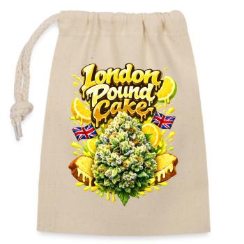 London Pound Cake Graffiti Print - Closable cotton gift bag (14x20cm) - nature - Front