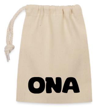 Name - Ona - Closable cotton gift bag (14x20cm) - nature - Front