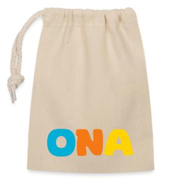 Name - Ona - Closable cotton gift bag (14x20cm) - nature - Front