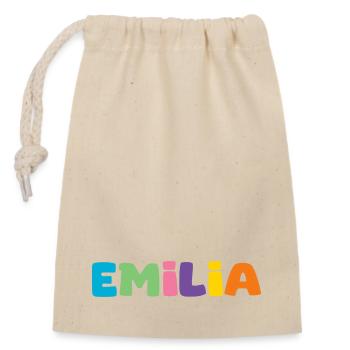 Name - Emilia - Closable cotton gift bag (14x20cm) - nature - Front