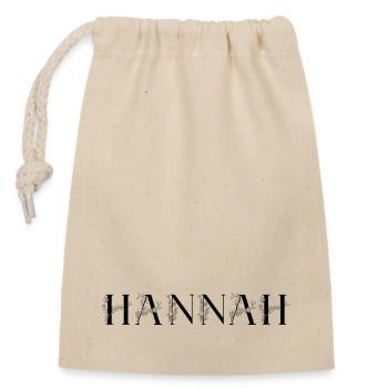 Name - Hannah - Closable cotton gift bag (14x20cm) - nature - Front