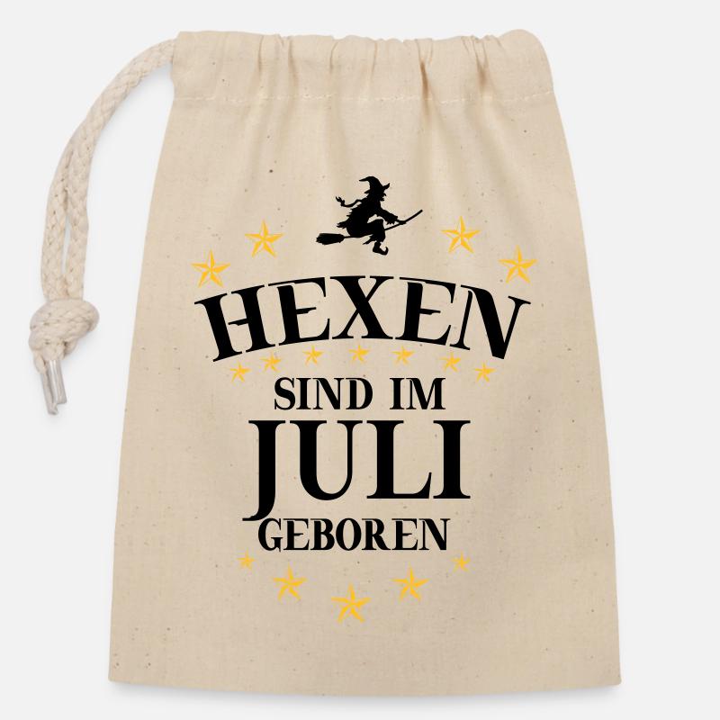 Hexen Juli - Verschließbarer Geschenkbeutel aus Baumwolle (14x20cm) - Natur