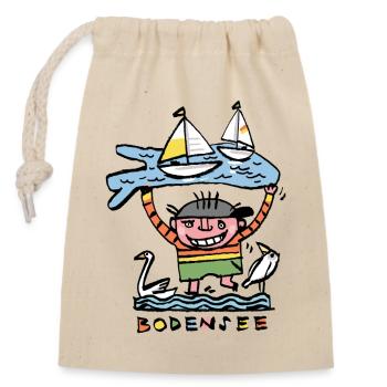 Bodensee - Verschließbarer Geschenkbeutel aus Baumwolle (14x20cm) - Natur - Vorne