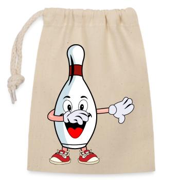 Bowling Kegel Dabbing Tanz Geschenk - Verschließbarer Geschenkbeutel aus Baumwolle (14x20cm) - Natur - Vorne