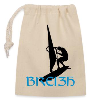 Windsurfen / Windsurfer / Windsurf / Windsurfing - Verschließbarer Geschenkbeutel aus Baumwolle (14x20cm) - Natur - Vorne