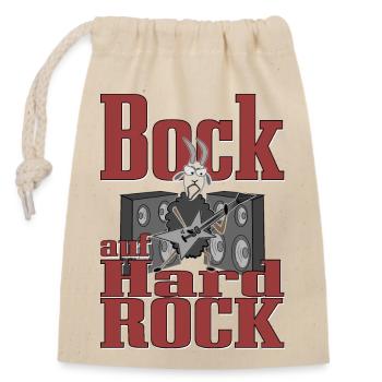 Bock auf Hardrock - Verschließbarer Geschenkbeutel aus Baumwolle (14x20cm) - Natur - Vorne