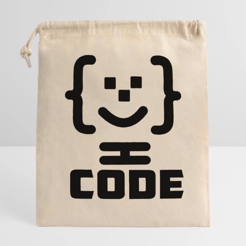 Hauptprogrammierer-Code-Logo mit Text CODE Verschließbarer Geschenkbeutel aus Baumwolle (14x20cm)