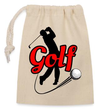 Golf 4 - Verschließbarer Geschenkbeutel aus Baumwolle (14x20cm) - Natur - Vorne