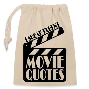 speak fluent movie quotes - Closable cotton gift bag (14x20cm) - nature - Front