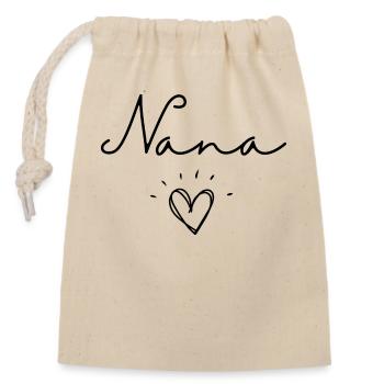 Nana. Nana gift - Closable cotton gift bag (14x20cm) - nature - Front