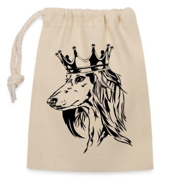 SALUKI Krone Dogs Greyhound Wilsigns - Closable cotton gift bag (14x20cm) - nature - Front
