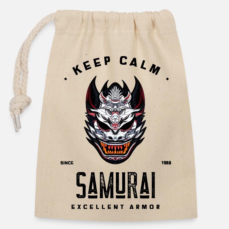 samurai Since 1988 armor keep calm excellent armor - Closable cotton gift bag (14x20cm) - nature