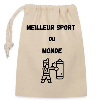 Best sport - Sac cadeau en coton avec cordon (14 x 20 cm) - nature - Devant