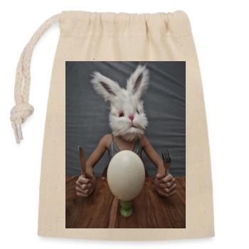 Life of B U N N Y - Closable cotton gift bag (14x20cm) - nature - Front