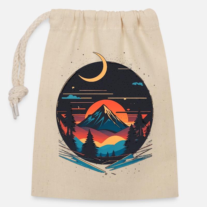 Aventure - Sac cadeau en coton avec cordon (14 x 20 cm) - nature