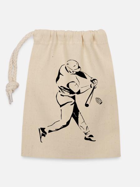 Baseball-Komödie - Verschließbarer Geschenkbeutel aus Baumwolle (14x20cm) - Natur