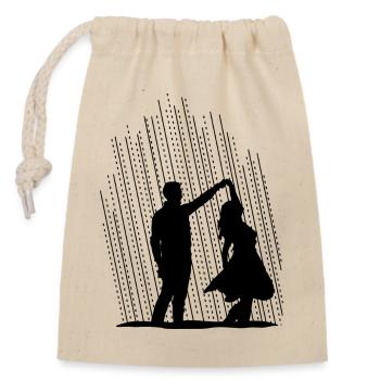 Danser sous l pluie - Sac cadeau en coton avec cordon (14 x 20 cm) - nature - Devant